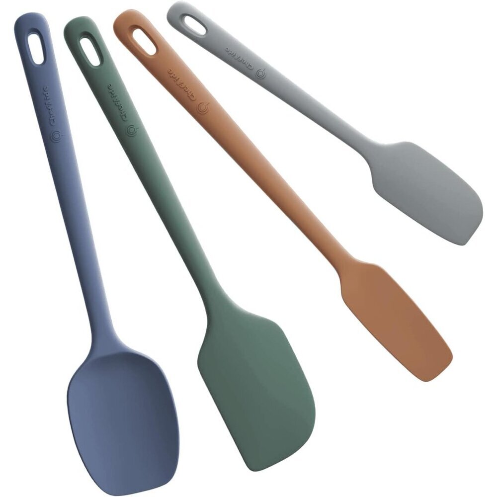 4 Pieces Silicone Spatula Set, Food Grade Rubber Spatula, Upgrade Strong Handle